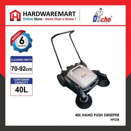 Dacho 40L Hand Push Sweeper Manual Dried Leave Industrial Factory Use Broom penyapu tolak tangan