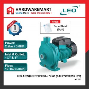 LEO AC220 CENTRIFUGAL PUMP Pam Air Rumah Kolam [3 PHASE] (3.0HP/2200W/415V)