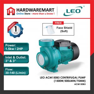 LEO ACM150B3 CENTRIFUGAL PUMP Pam Air Rumah Kolam [1 PHASE] (1500W/500LMIN/75MM)