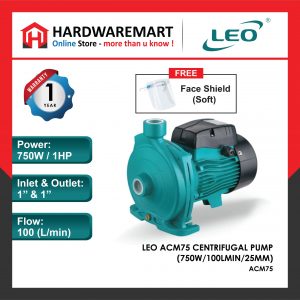 LEO ACM75 CENTRIFUGAL PUMP Pam Air Rumah Kolam [1 PHASE] (750W/100LMIN/25MM)