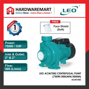 LEO ACM75B2 CENTRIFUGAL PUMP Pam Air Rumah Kolam [1 PHASE] (750W/500LMIN/50MM)