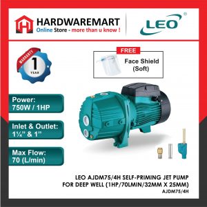 LEO AJDM75/4H SELF-PRIMING JET PUMP FOR DEEP WELL Pam Air Perigi [1 PHASE]