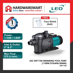 LEO XKP1104 SWIMMING POOL PUMP Pam Air Kolam Renang [1 PHASE](1100W/375LMIN/50MM)