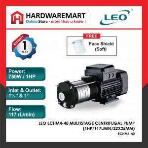 LEO ECHM4-40 MULTISTAGE CENTRIFUGAL PUMP Pam Air Rumah Kolam (1HP/117LMIN/32X25MM)