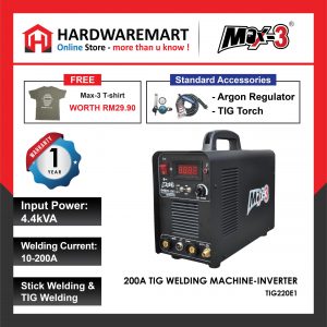 MAX-3 *200A TIG WELDING MACHINE-INVERTER TIG220E1