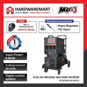 MAX-3 315A TIG WELDING MACHINE-INVERTER ACDCTIG315P (WCS)