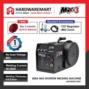 MAX-3 *200A MIG INVERTER WELDING MACHINE ADVMIG215M1