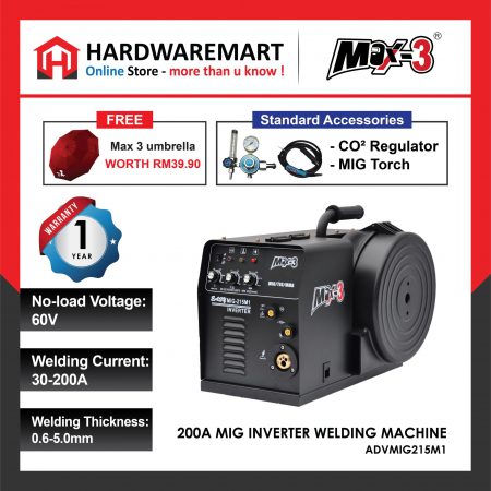 MAX-3 *200A MIG INVERTER WELDING MACHINE ADVMIG215M1