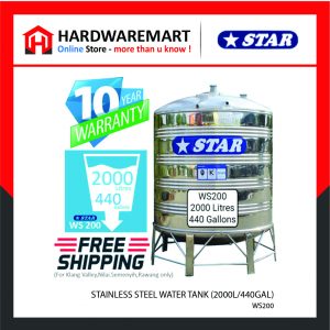 STAR WS200 STAINLESS STEEL WATER TANK (2000L/440GAL)