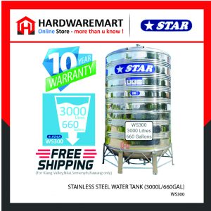 STAR WS300 STAINLESS STEEL WATER TANK (3000L/660GAL)