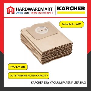 KARCHER WD3 DRY VACUUM PAPER FILTER BAG (5PCS/PACK)