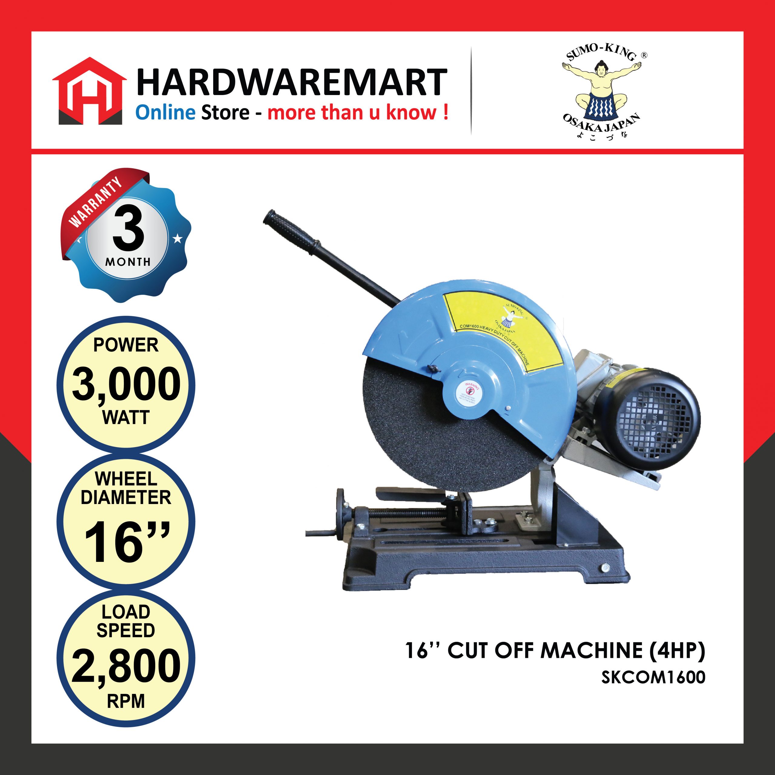 SUMO KING SKCOM1600 Cut Off Machine (4HP400MM415V)