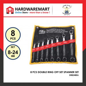 SUMO KING 8 PCS DOUBLE RING OFF SET SPANNER SET (8MM - 24MM)