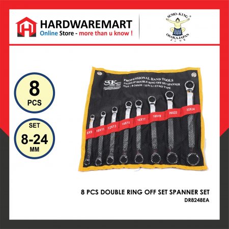 SUMO KING 8 PCS DOUBLE RING OFF SET SPANNER SET (8MM - 24MM)