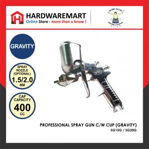 SUMO KING 1.5MM PROFESSIONAL SPRAY GUN C/W CUP (GRAVITY)