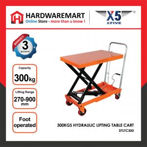 X5 300KGS HYDRAULIC LIFTING TABLE CART WITH FOOT PEDAL