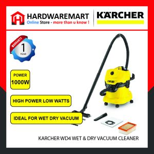 KARCHER WD4 WET & DRY MULTIPURPOSE VACUUM CLEANER (1000W/20L)