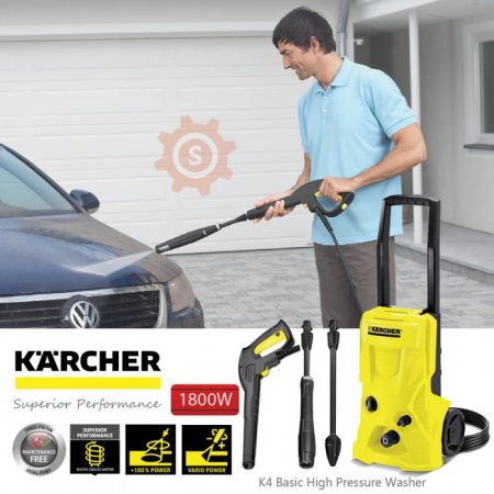 KARCHER K4 BASIC HIGH PRESSURE WASHER (1800W/130BAR)