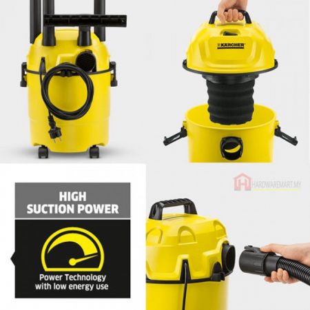 KARCHER WD1 CLASSIC WET AND DRY VACUUM CLEANER (1000W/15L)
