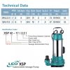 LEO XSP42-17/2.2L SEWAGE SUBMERSIBLE PUMP Pam Air Kumbahan [1 PHASE] (2200W/700LMIN/75MM)