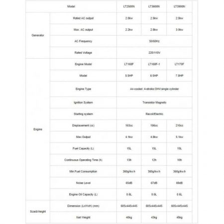 LUTIAN 2.2KW HEAVY DUTY GASOLINE GENERATOR (LT2500N-4) ENGINE PENJANA ENJIN