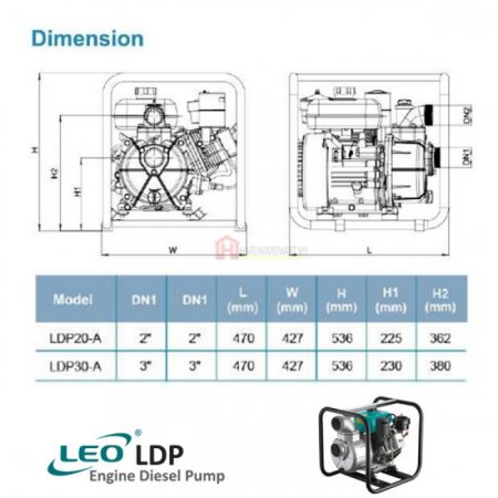 LEO LDP30-A DIESEL ENGINE WATER PUMP Pam Air Enjin Kilang (5.4HP/917LMIN/75MM)