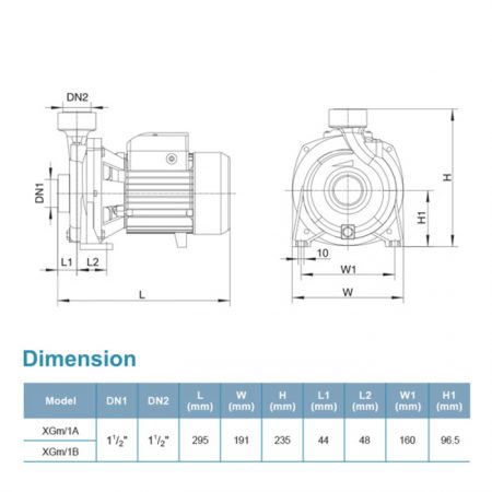 LEO XGM1A 1HP CENTRIFUGAL PUMP Pam Air Rumar Kolam [1 PHASE]