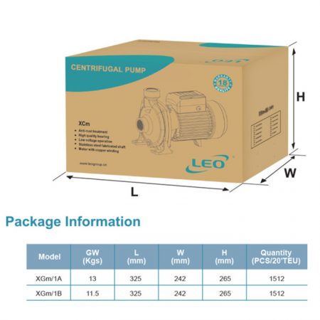 LEO XGM1A 1HP CENTRIFUGAL PUMP Pam Air Rumar Kolam [1 PHASE]