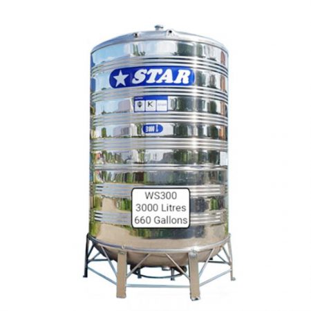 STAR WS300 STAINLESS STEEL WATER TANK (3000L/660GAL)