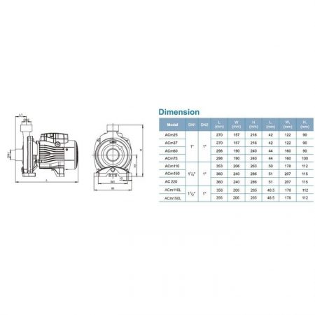 LEO AC220 CENTRIFUGAL PUMP Pam Air Rumah Kolam [3 PHASE] (3.0HP/2200W/415V)