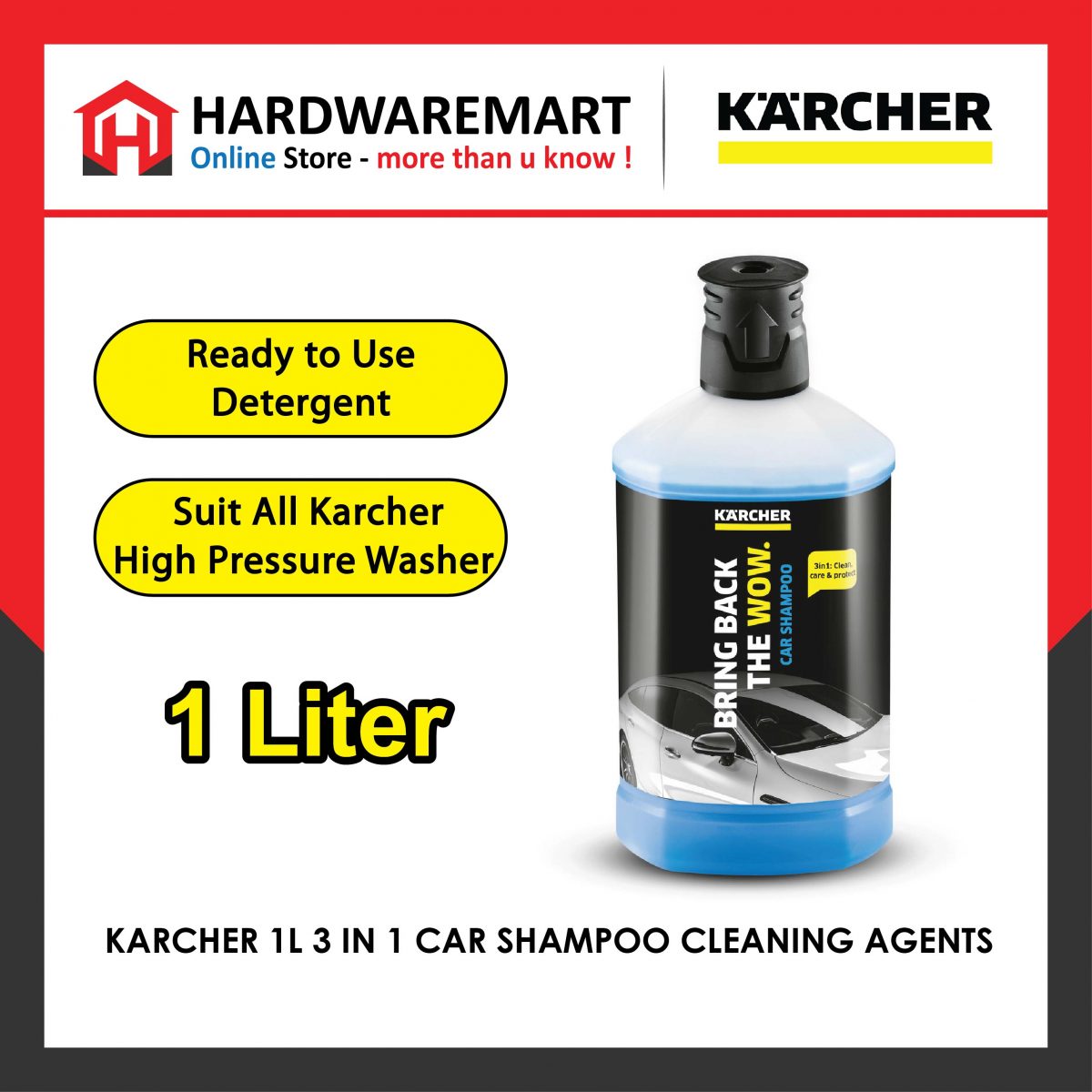 Karcher 3 in 1 Car Shampoo Cleaning Agents (1L) Malaysia Hardware