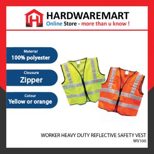 WORKER WV100 HEAVY DUTY REFLECTIVE SAFETY VEST (BUY 10 GET 1 FREE)