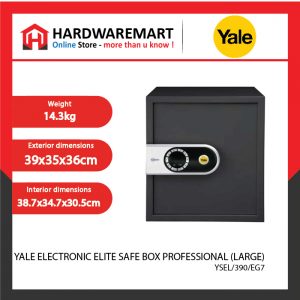 YALE YSEL/390/EG7 ELECTRONIC ELITE SAFE BOX PROFESSIONAL (LARGE)