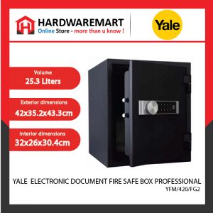 YALE YFM/420/FG2 ELECTRONIC DOCUMENT FIRE SAFE BOX PROFESSIONAL (LARGE)