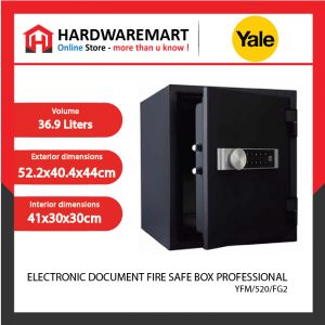 YALE YFM/520/FG2 ELECTRONIC DOCUMENT FIRE SAFE BOX PROFESSIONAL (EXTRA LARGE)