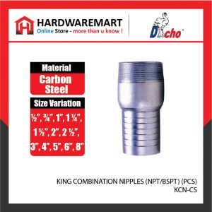 KING COMBINATION NIPPLES (NPT/BSPT) - CARBON STEEL (PCS)