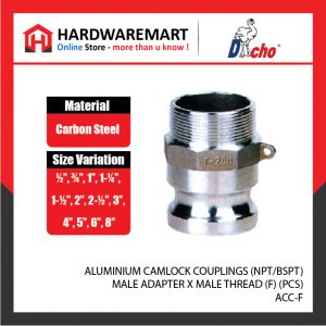 ALUMINIUM CAMLOCK COUPLINGS (NPT/BSPT) - MALE ADAPTER X MALE THREAD (F) (PCS)