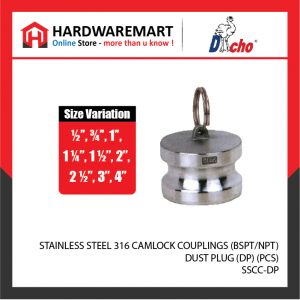 STAINLESS STEEL 316 CAMLOCK COUPLINGS (BSPT/NPT) - DUST PLUG (DP) (PCS)