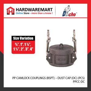 PP CAMLOCK COUPLINGS (BSPT) - DUST CAP (DC) (PCS)