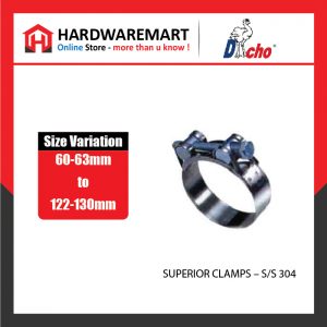 SUPERIOR CLAMPS - S/S 304 (60-63mm to 122-130mm) (PCS)