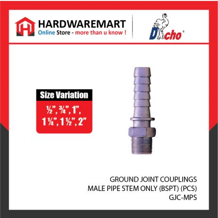 GROUND JOINT COUPLINGS - MALE PIPE STEM ONLY (BSPT) (PCS)
