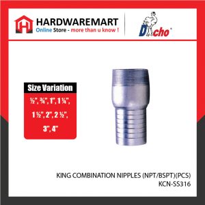 KING COMBINATION NIPPLES (NPT/BSPT) - SS 316 (PCS)