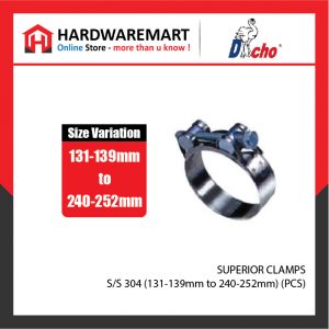SUPERIOR CLAMPS - S/S 304 (131-139mm to 240-252mm) (PCS)