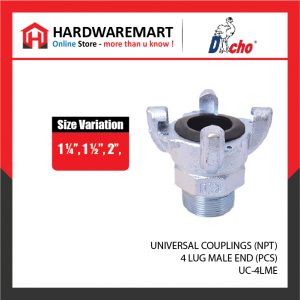 UNIVERSAL COUPLINGS (NPT) - 4 LUG MALE END (PCS)