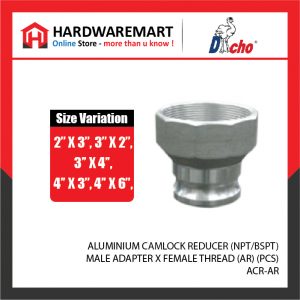ALUMINIUM CAMLOCK REDUCER (NPT/BSPT) - MALE ADAPTER X FEMALE THREAD (AR) (PCS)