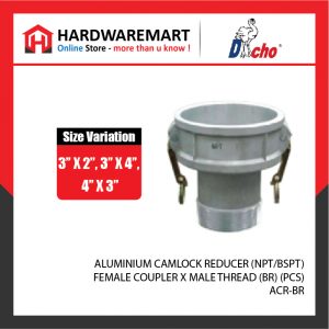 ALUMINIUM CAMLOCK REDUCER (NPT/BSPT) - FEMALE COUPLER X MALE THREAD (BR) (PCS)