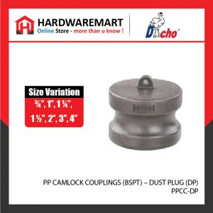 PP CAMLOCK COUPLINGS (BSPT) - DUST PLUG (DP) (PCS)