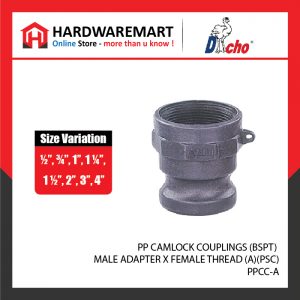 PP CAMLOCK COUPLINGS (BSPT) - MALE ADAPTER X FEMALE THREAD (A) (PCS)