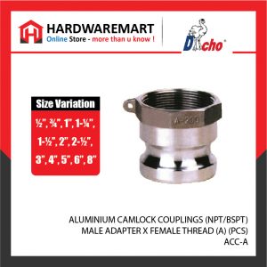 ALUMINIUM CAMLOCK COUPLINGS (NPT/BSPT) - MALE ADAPTER X FEMALE THREAD (A) (PCS)