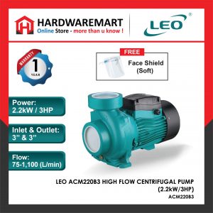 LEO ACM220B3 HIGH FLOW CENTRIFUGAL PUMP Pam Air Rumah Kolam [1 PHASE] (2.2kW/3HP)